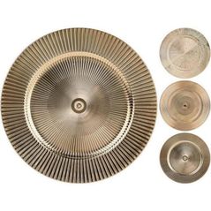 Тарелка Holland 39893 декоративная 33сm геометрия, золотая, 3 рисунка