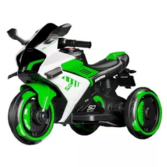 Mașină electrică pentru copii Richi (18528) Motocicleta verde pe acumulator pentru copii (W6)