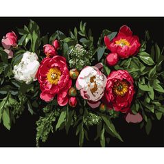 Картина по номерам Strateg 58063 Aranjament floral 40x50cm (fundal negru)