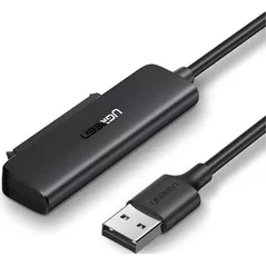 Переходник для IT Ugreen 70609 Adapter USB-A 3.0 to 2.5" SATA III, Support UASP, S.M.A.R.T, TRIM, up to 5Gbps, 50cm CM321, Black