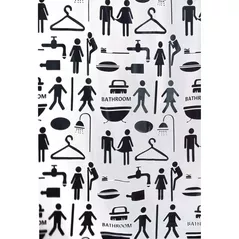 Занавеска для ванной Bisk 06847 PEVA COUPLE alb/negru 180x200