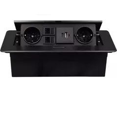 Розетка электрическая Helmet JX-S265 Desktop Socket, EU plug, 2 Sockets,1 USB,1 Type-C, 2 Network. Black