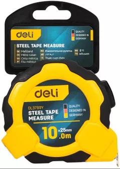 Рулетка Deli DLE3799Y Рулетка с автофиксатором, 25мм, 10м