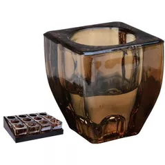 Свеча Holland 42455 Подсвечник стеклянный 2in1 7x6x4cm, золотой перламутр