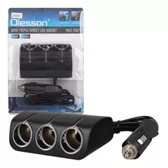 Разветвитель для прикуривателя Olesson NO.1521 черный Y15-185, тройник