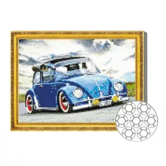 Картина по номерам Art Gallery GB82519 Mozaic cu diamante 30x40cm Masina albastra