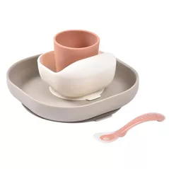 Посуда для кормления Beaba B913602 Set de masa silicon 4 piese Terracotta Gazelle