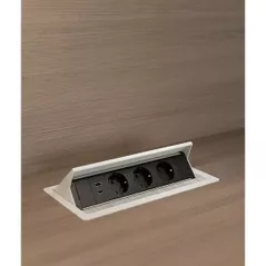 Розетка электрическая ASA Plastici 060.31F.00508 Versanet 3 sockets F+ 1 USB 5V (A+C) Matt white