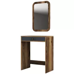 Măsuţa de toaletă Trendy Oglinda Lizbon Nuc, Antracit (masa de machiaj) (GTR001453)