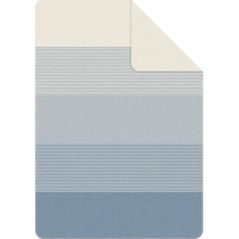 Textile de casă Ibena 2296/600 Jacquard Baumwolldecke Salerno mith GOTS Zertifikat Blue/ivory