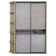Шкаф Bayro Murano 1400x2300x600 серый камень, купе (606207)
