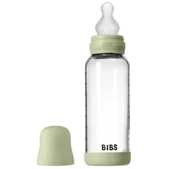 Поильник BIBS 50201250 Set biberon din sticla anticolici Sag, tetina silicon cu flux mediu, 240ml