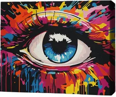 Tablou pe numere BrushMe RMGB021FC 30x40сm (pânză neagră/fără cutie) Emoția privirii