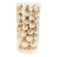 Decor de Crăciun și Anul Nou Promstore 36858 Set globuri 100buc, Gold, plastic