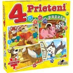 Головоломка Noriel NOR2464 Puzzle 4 prieteni mici (6.9.15.20 piese)