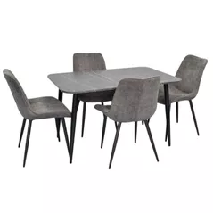 Set masă și scaune Evelin di Costacurta стол DT-405-6B + 4 стула YTC-055B Dark grey