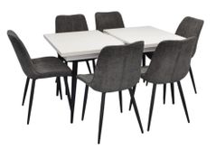 Set masă și scaune Evelin di Costacurta стол DT-433-3B + 6 стульев YTC-055B Dark grey