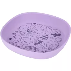 Seturi pentru hrănire bebelușilor Skip Hop 9S256210 Farfurie din silicon Skip Hop Squad Purple