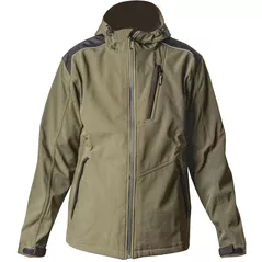 Спецодежда Profmet 365585 Куртка, 2XL, с капюшоном, с мембраной TPU 300 г/м², 94% полиэстер/6% спандекс (софтшелл), оливковый цвет