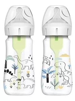 Поильник Dr. Brown's 72239325896 Set 2 biberoane cu gat larg Options+ Dino, 270 ml