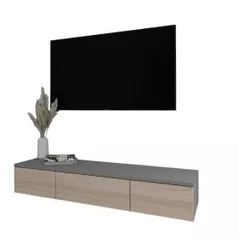 Comodă TV Smartex (16581) Т10 140 TV-Навесная Grafit+Stejar Deschis