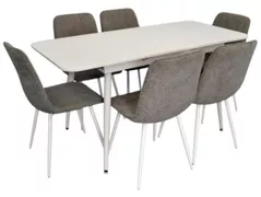 Set masă și scaune Evelin di Costacurta стол DT-531R Wh + 6 стульев YTC-078Wh UF885-14 (Grey)