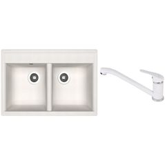 Мойка кухонная со смесителем Dr.Gans Astra 780 + SanDonna F 1066 alb