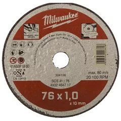 Диск отрезной Milwaukee 4932464717 Disc subtire PRO+ pentru debitare metal SCS41 76x1mm