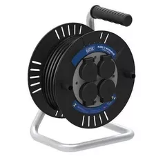 Prelungitor electric TEB Electrik 310.015.501 cu tambur cu capac, 15m, 4 prize, 3X1.5mm² 9A, protecție la suprasarcină, ІР44