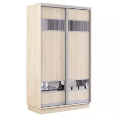 Шкаф Mobildor-Lux Fox uși glisante din PAL cu elemente din oglindă (110x60x220H cm) Sonoma