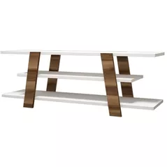 Comodă TV Trendy Floare, Nuc, Alb 120x42x33cm