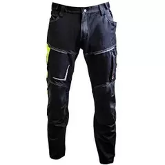 Îmbrăcăminte de lucru Profmet 365693 Pantaloni, XL, 60% poliester / 40% bumbac T400, 280g/m2, CORDURA, culoarea negru/galben neon