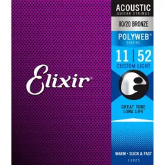 Coarda pentru instrument muzical Elixir Polyweb Acoustic Bronze Custom Light 11025