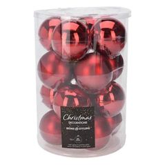 Новогодний декор Promstore 36852 Set globuri pentru brad 16x80mm Rosu, sticlă