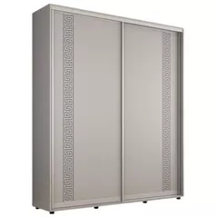 Dulap Mobildor-Lux Compact uși glisante PAL cu ornament grecesc (210x45x220H cm) Grey