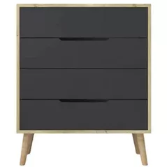 Комод Trendy Flora-Sapphire Oak, Anthracite, 78x95x45cm (GTR008149)