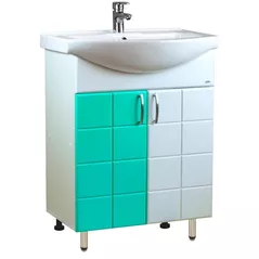 Dulap pentru lavoar Mashtab 11561 Domino cu 2 usi 60cm Alb-Verde