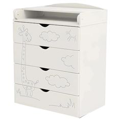 Comoda de infășat PernaMea HappyBaby Girafa 800x1030 MDF alb (MW-DSK-J701)