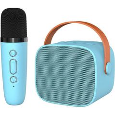 Колонка портативная Bluetooth Helmet Portable Karaoke Set Microphone and Speaker P2, 6W, Blue