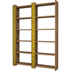 Raft de birou Trendy Orasul 2, Nuc, Galben 124x170x24cm, raft de carti