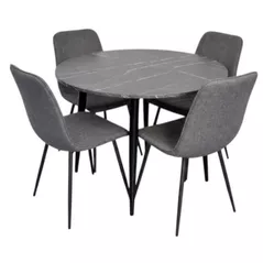 Комплект стол и стулья Evelin di Costacurta стол DT-402-6B + 4 стула YTC-078B Bjorn-13 (Grey)