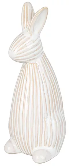 Decor H&S 54793 Statueta Iepure cu relief 18cm, porcelan