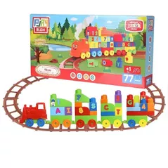 Set de construcție Play Toys 2397 Tren, 77 piese
