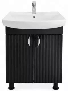 Dulap pentru lavoar Mashtab 12467 Aqua (CL) cu 2 uși 600x370x850 Negru mat