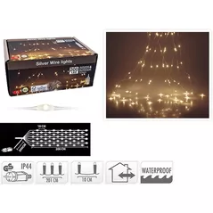 Ghirlandă Promstore 23469 Luminite de Craciun Cascada, 200microLED, 10x2m, alb-cald