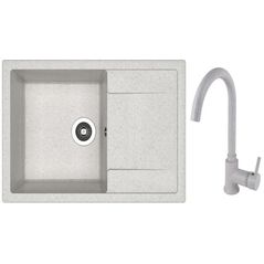 Мойка кухонная со смесителем Dr.Gans Techno 760 + SanDonna F 7073 gri