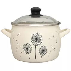 Cratiță Promstore 51731 Cratita emailata Papadie 18cm, 3.3l, capac din sticla