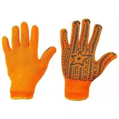 Средства индивидуальной защиты miscellaneous MSD-023215 Универсальные рабочие перчатки, оранжевые/синие с ПВХ