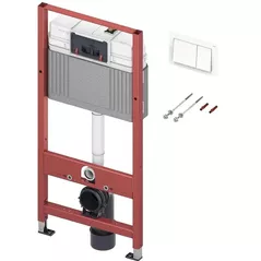 Rezervor WC Tece Base 3in1 buton alb (9.400.400), rama p/u suspendarea WC