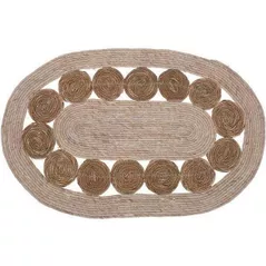 Ковёр H&S 44747 Коврик соломенный овал 80x50cm